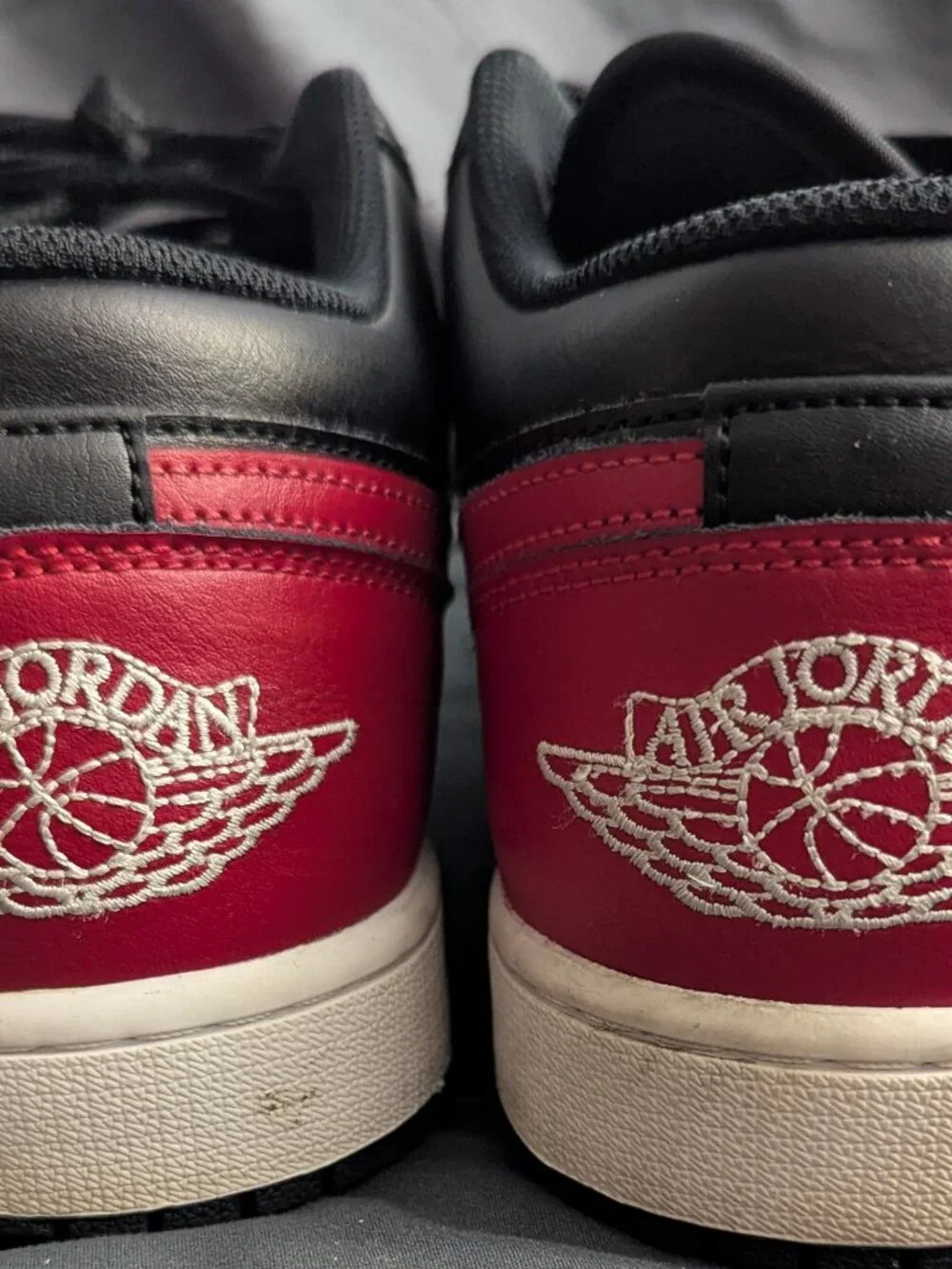 Nike Air Jordan 1 Low Reverse Bred Black Gym Red 553558-606 Men's Size 12